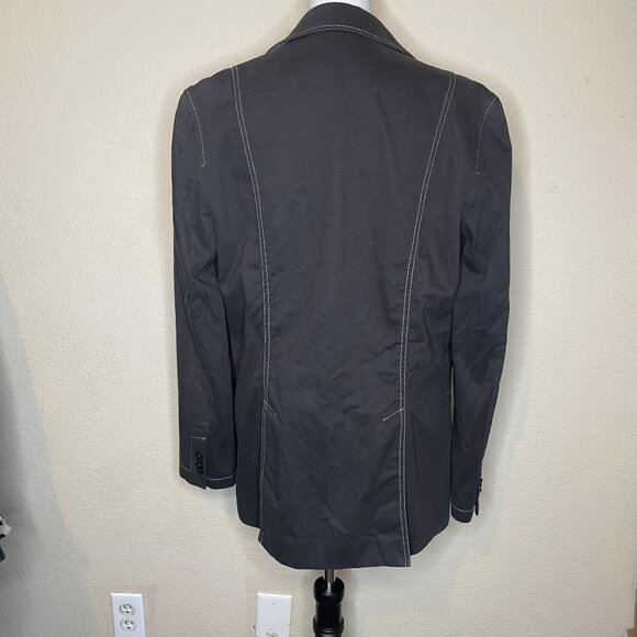 Men's Marc Eckō Cut & Sew Blazer Dark Gray Contrast Stitching Sport Coat Jacket - Picture 4 of 13